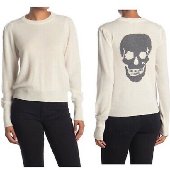 Skull Cashmere Sweaters - SKULL CASHMERE Madison Skull 100% Cashmere Sweater